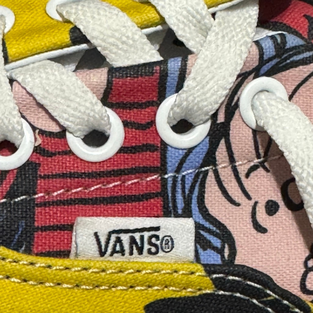 Women's Vans Peanuts Charlie Brown Sneakers Size 7 Yellow Pink - Picture 9 of 11